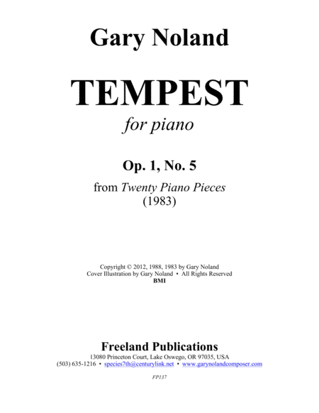 "Tempest" for piano Op. 1, No. 5 image number null