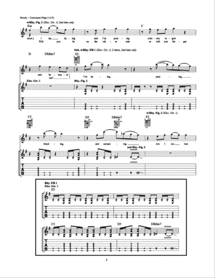 Tourniquet Electric Guitar scores gallery preview page 2