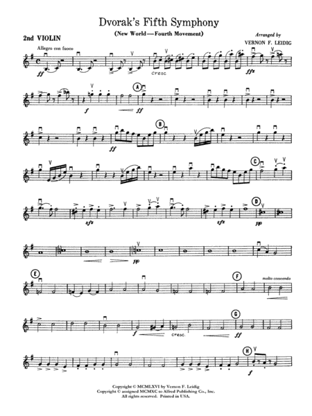 Dvorák's 5th Symphony ("New World," 4th Movement): 2nd Violin