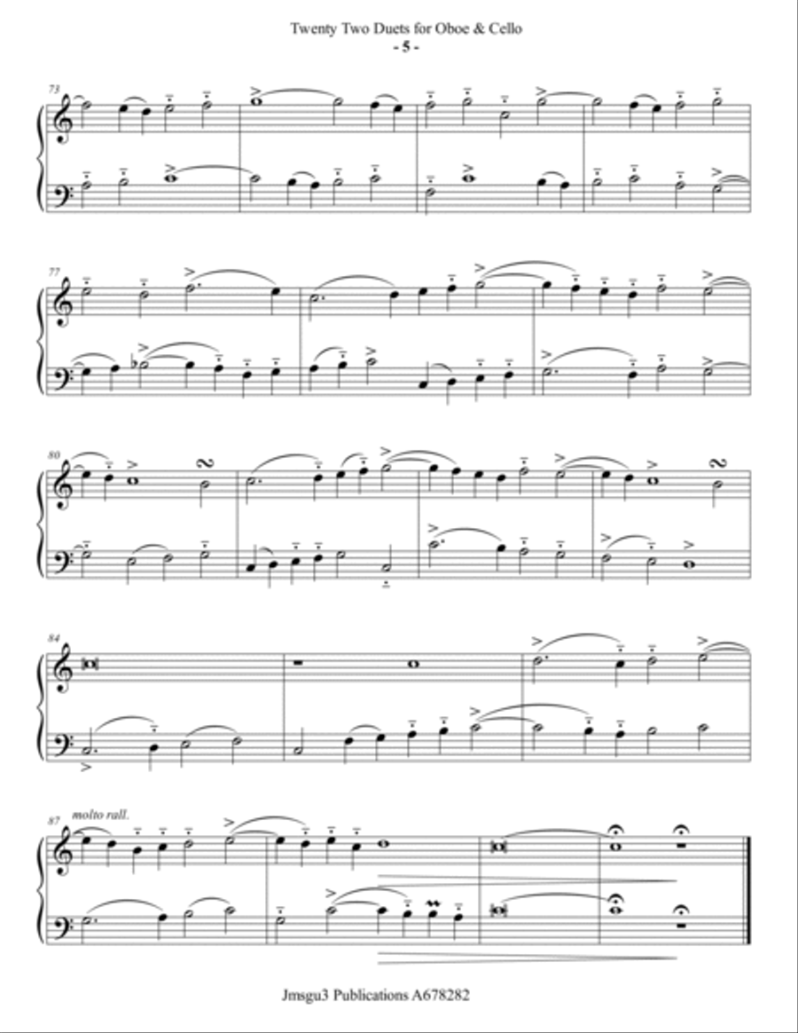 Josquin: 22 Duets for Oboe & Cello Oboe scores gallery preview page 5