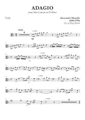 Book cover for Marcello's Adagio for Viola and Piano
