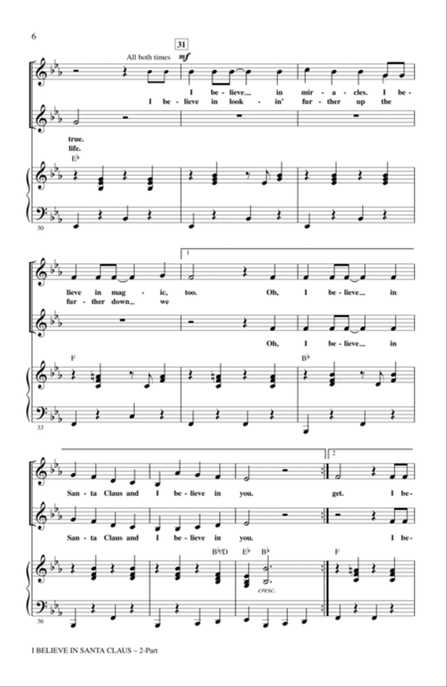 I Believe In Santa Claus 2-Part scores gallery preview page 4