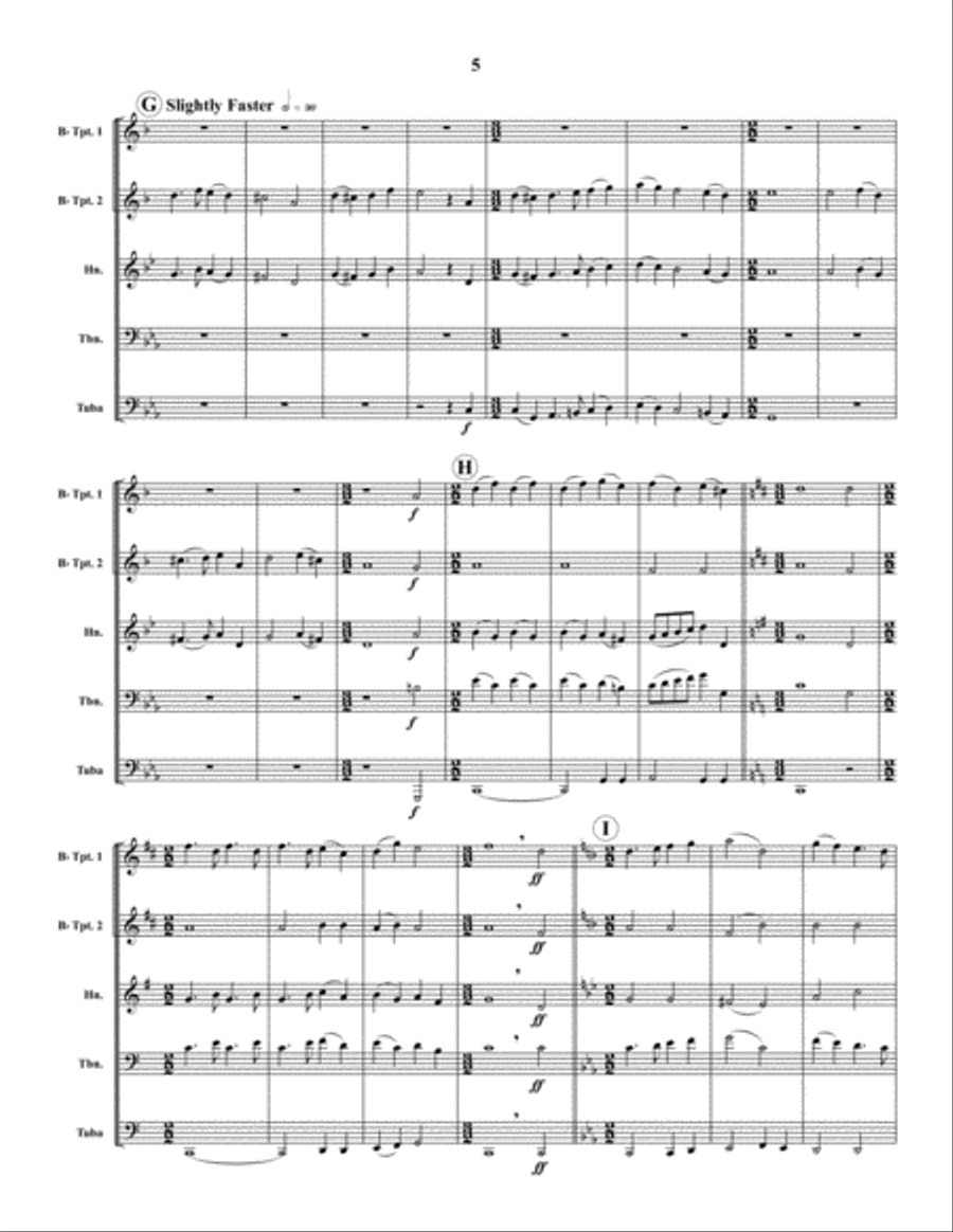The Lord Descended From Above Brass Quintet scores gallery preview page 6
