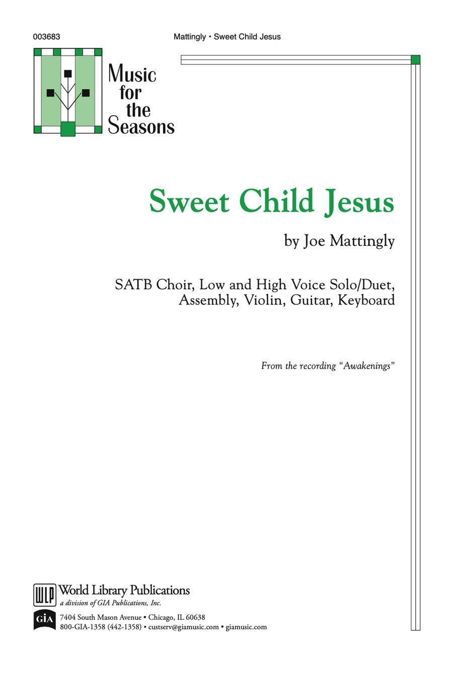 Sweet Child Jesus Sweet Child Jesus 4-Part scores gallery preview page 1