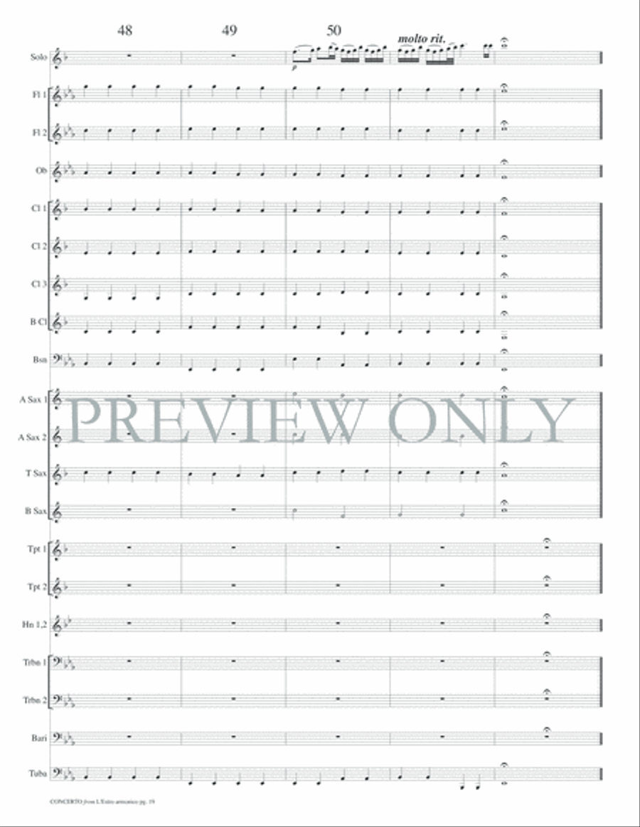 Concerto from L'Estro armonico Concert Band scores gallery preview page 22