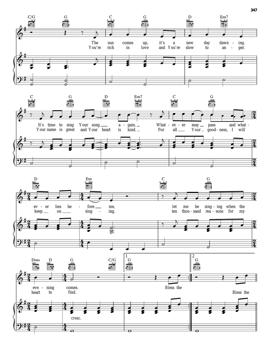 10,000 Reasons (Bless The Lord) Guitar scores gallery preview page 2