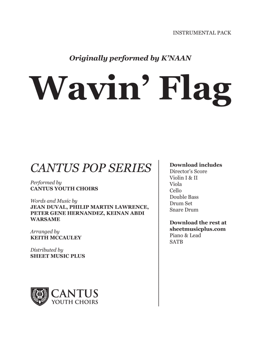 Wavin' Flag (main Version) Cello scores gallery preview page 1