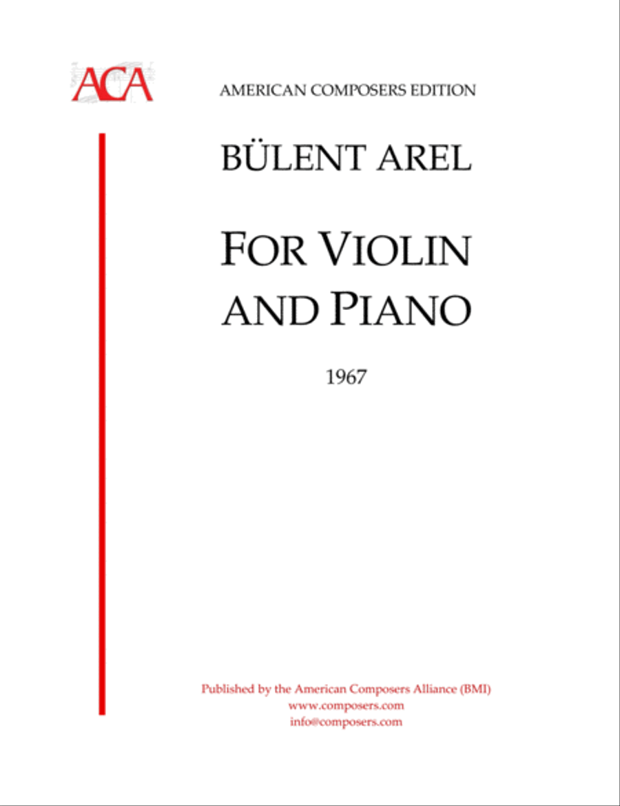 [Arel] Music for Violin and Piano Violin Solo scores gallery preview page 1