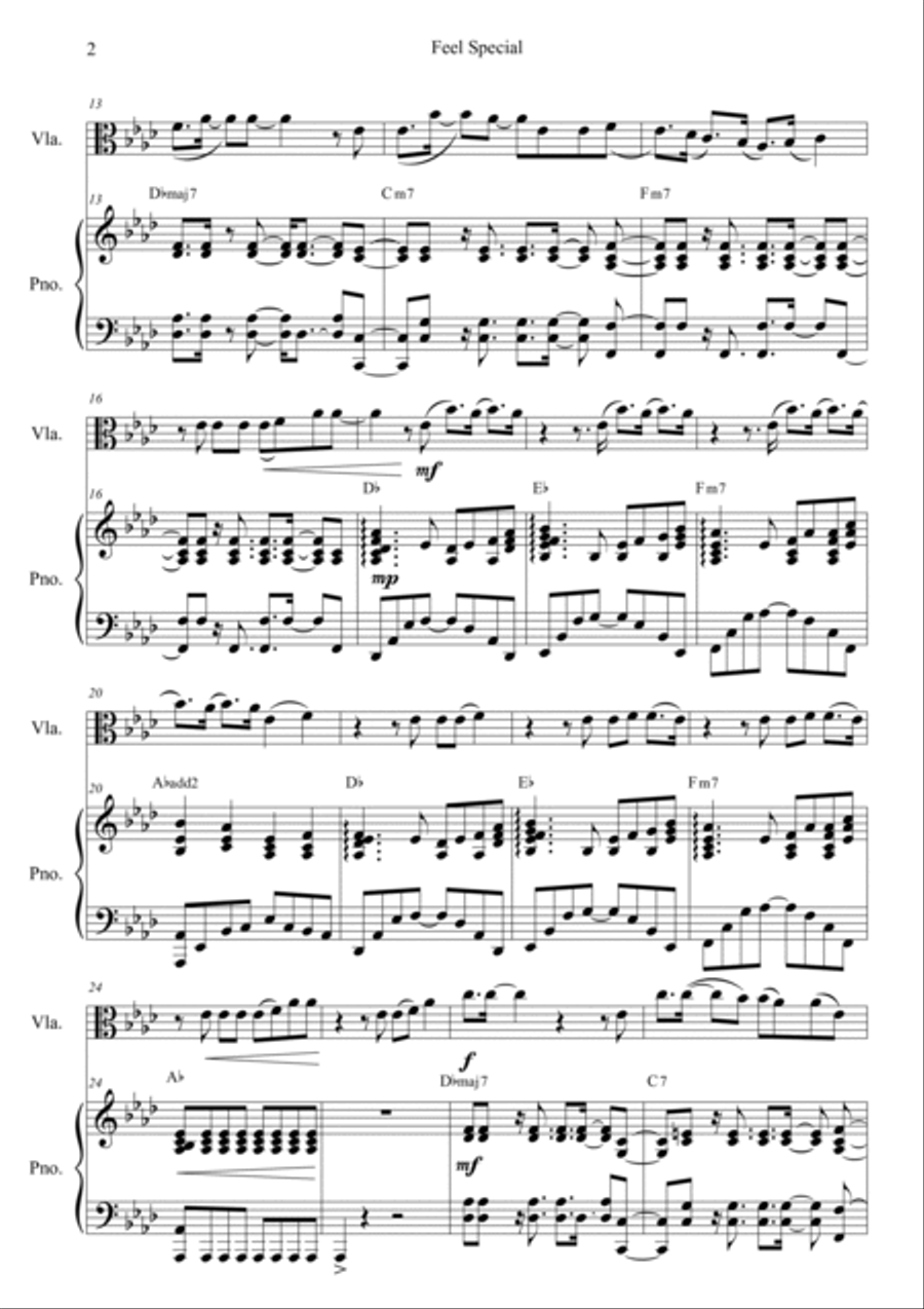 Feel Special Feel Special Viola scores gallery preview page 2