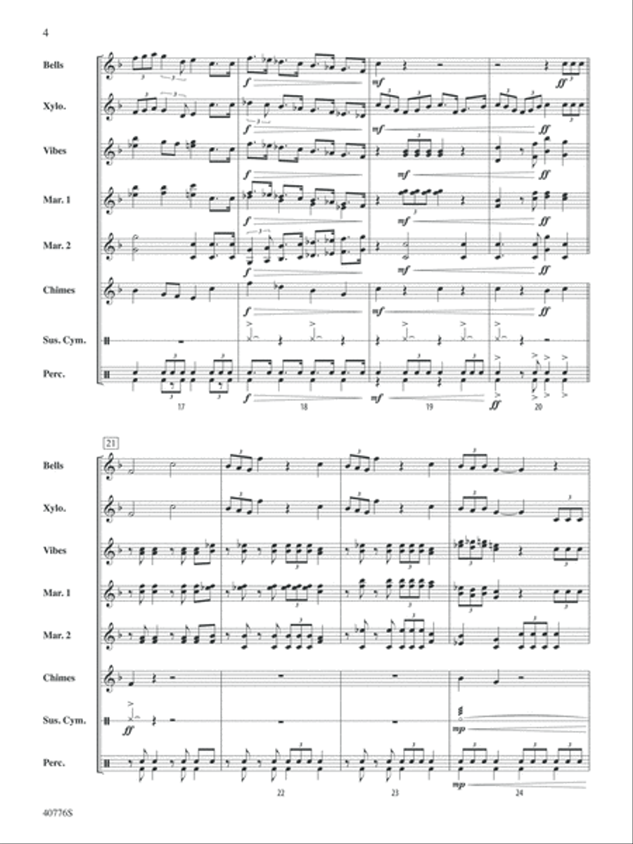 Star Wars Medley: Score Star Wars Medley: Score Percussion Ensemble scores gallery preview page 4