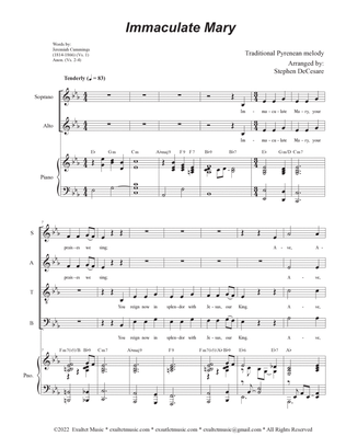 Book cover for Immaculate Mary (Vocal Quartet - (SATB)