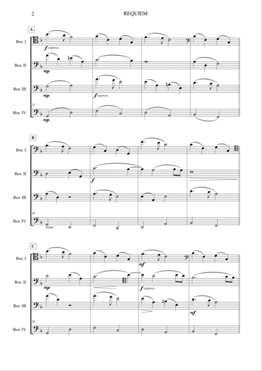 Salvatore Passantino: REQUIEM (ES-21-045) - Score Only Woodwind Quartet scores gallery preview page 4