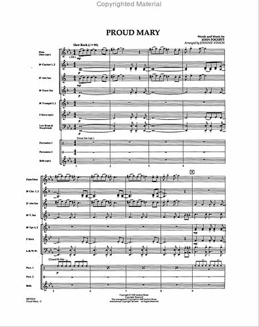 Proud Mary Concert Band scores gallery preview page 2