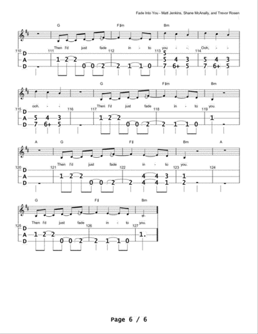 Fade Into You Dulcimer scores gallery preview page 6