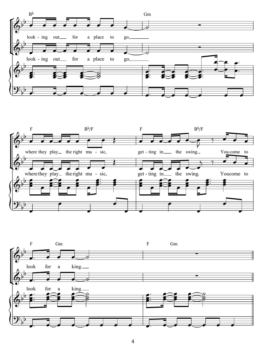 Dancing Queen (arr. Rick Hein) 2-Part scores gallery preview page 4