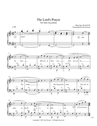 "The Lord's Prayer" for Solo Accordion