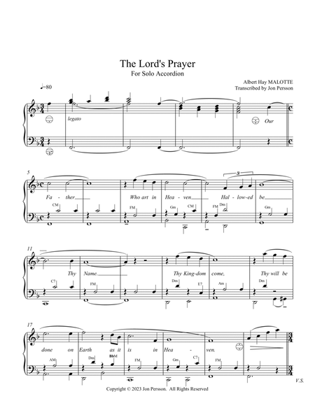 "The Lord's Prayer" for Solo Accordion image number null