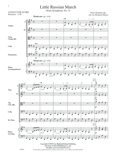 Little Russian March (from Symphony No. 2): Score