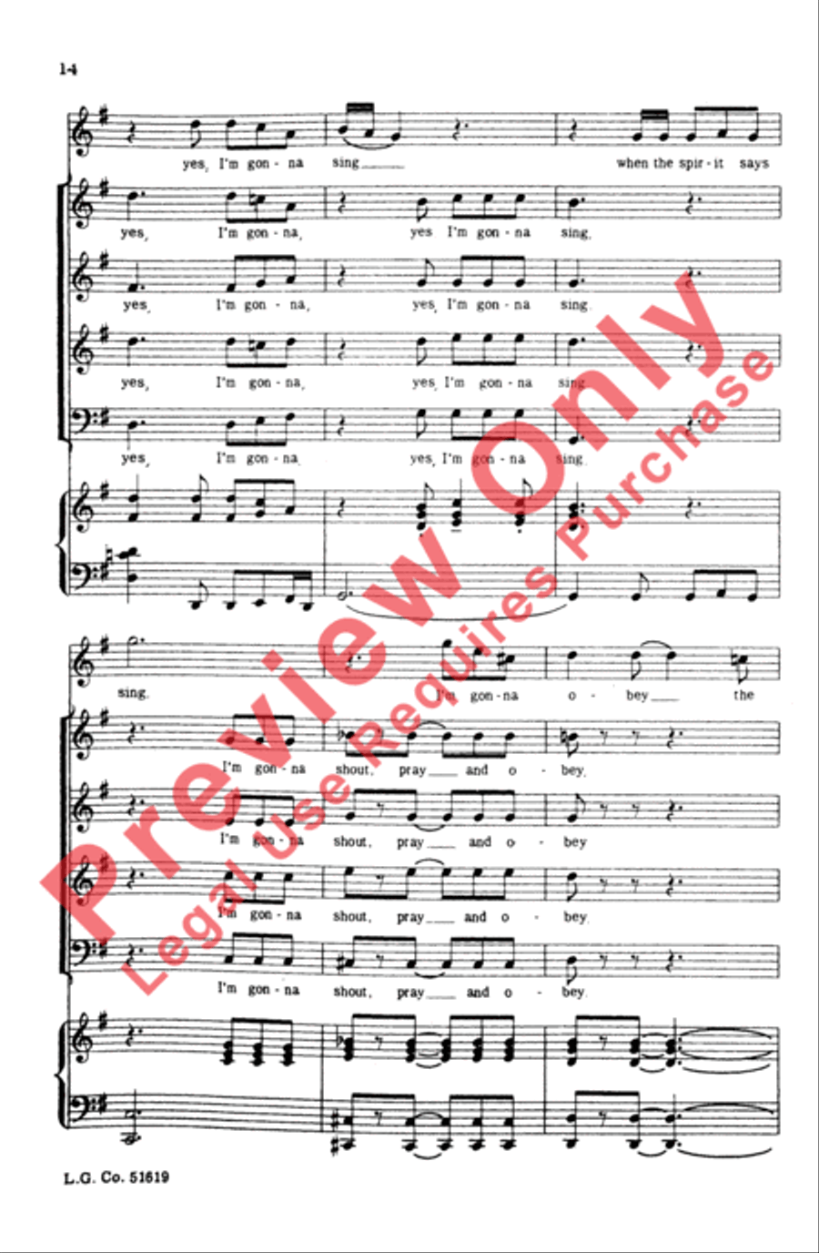 Obey the Spirit of the Lord 4-Part scores gallery preview page 14