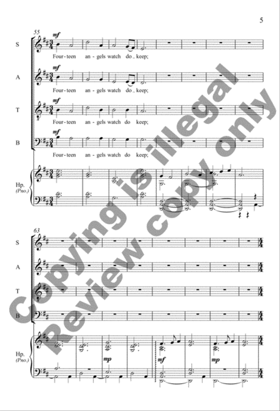 Fourteen Angels 4-Part scores gallery preview page 6