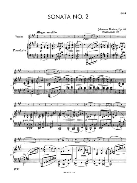 Brahms: Sonata in A Major, Op. 100