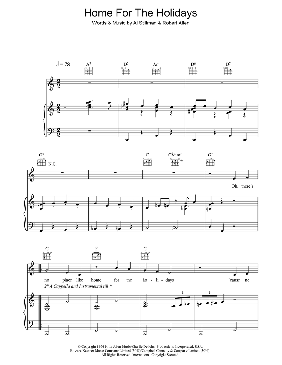 (There's No Place Like) Home For The Holidays Guitar scores gallery preview page 1