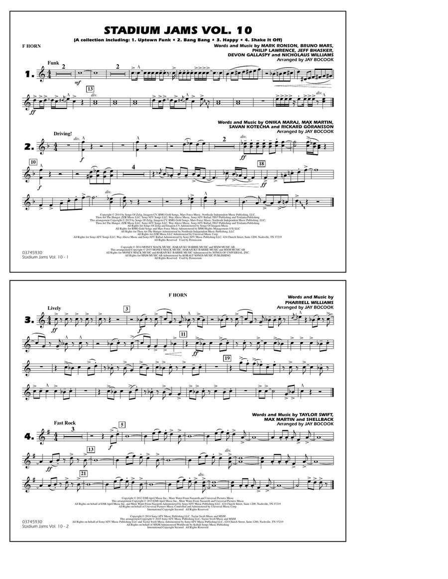 Stadium Jams Vol. 10 - F Horn