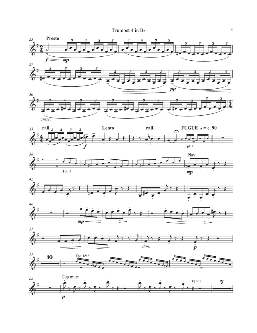Toccata and Fugue in D Minor - Bb Trumpet 4 Brass Quintet scores gallery preview page 2