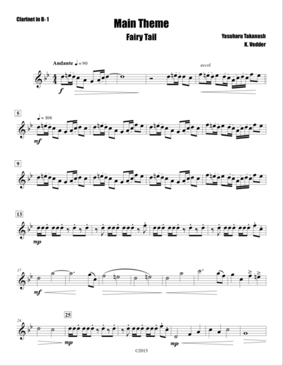 Fairy Tail Clarinet Solo scores gallery preview page 3