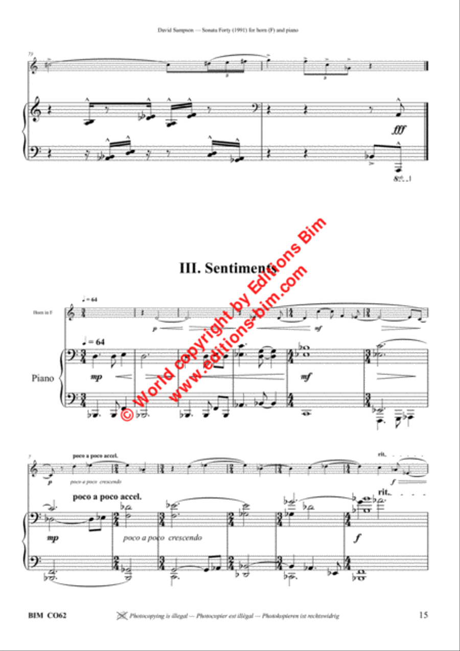 Sonata Forty Horn scores gallery preview page 8