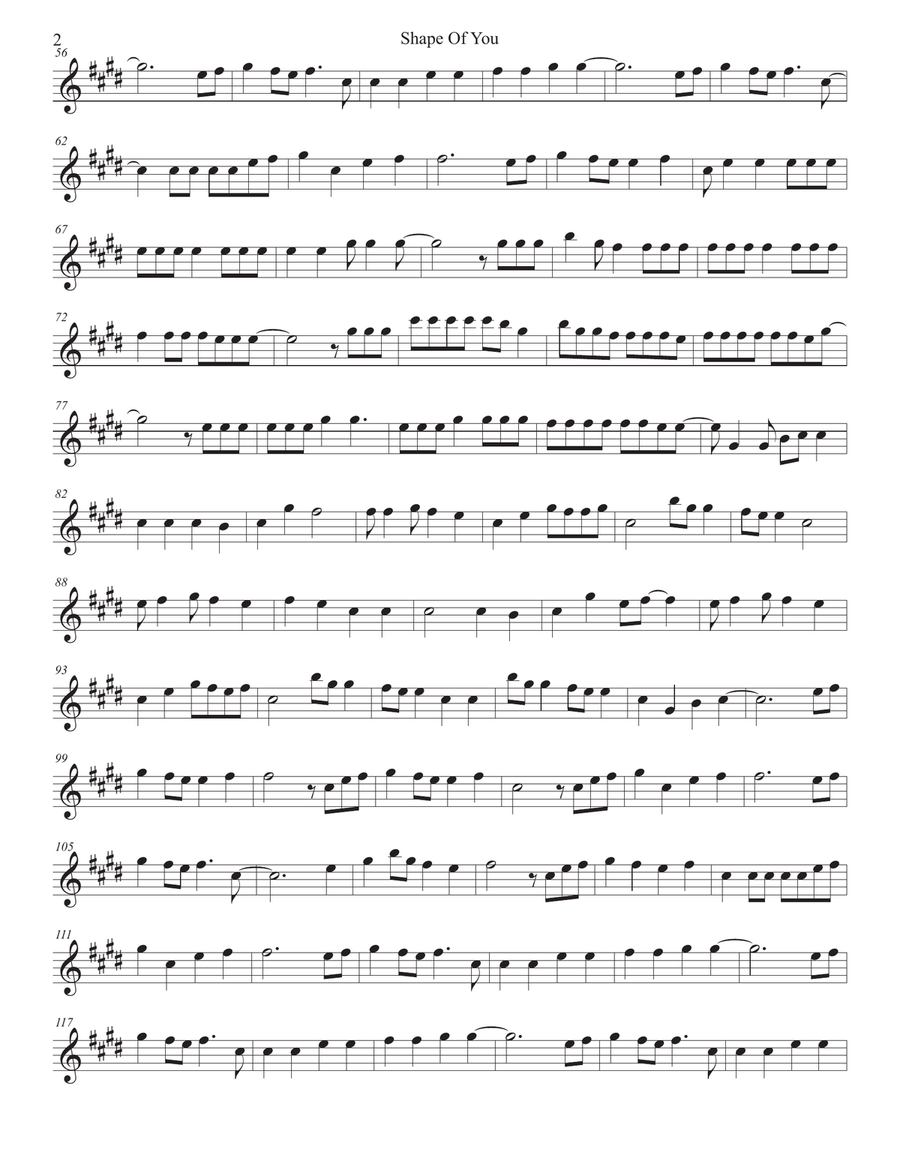 Shape Of You Flute Solo scores gallery preview page 2