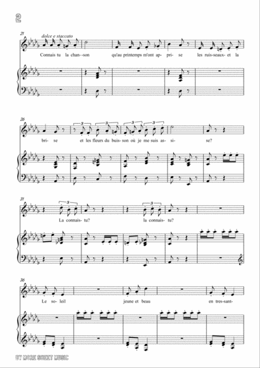 Meyerbeer-Chant de mai in D flat Major,for Voice and Piano Voice Solo scores gallery preview page 4