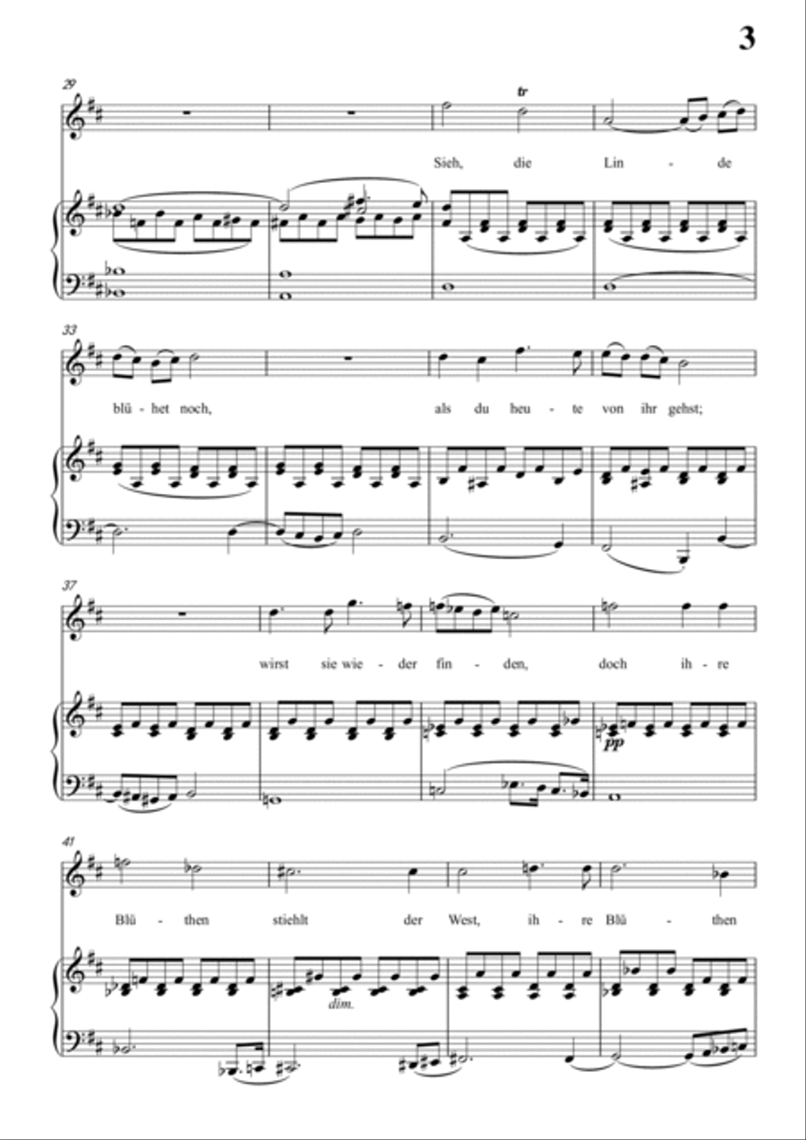Schubert-Die Abgeblühte Linde(The Faded Linden Tree) in b minor,for Vocal and Pno Voice scores gallery preview page 4