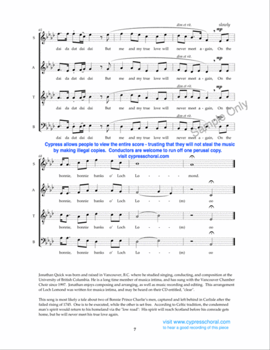 Loch Lomond Loch Lomond 4-Part scores gallery preview page 8
