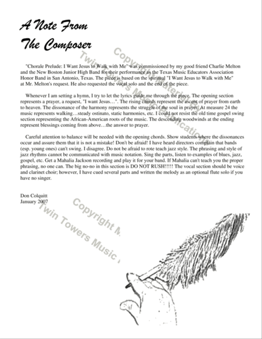 Chorale Prelude: I Want Jesus To Walk With Me Concert Band scores gallery preview page 3