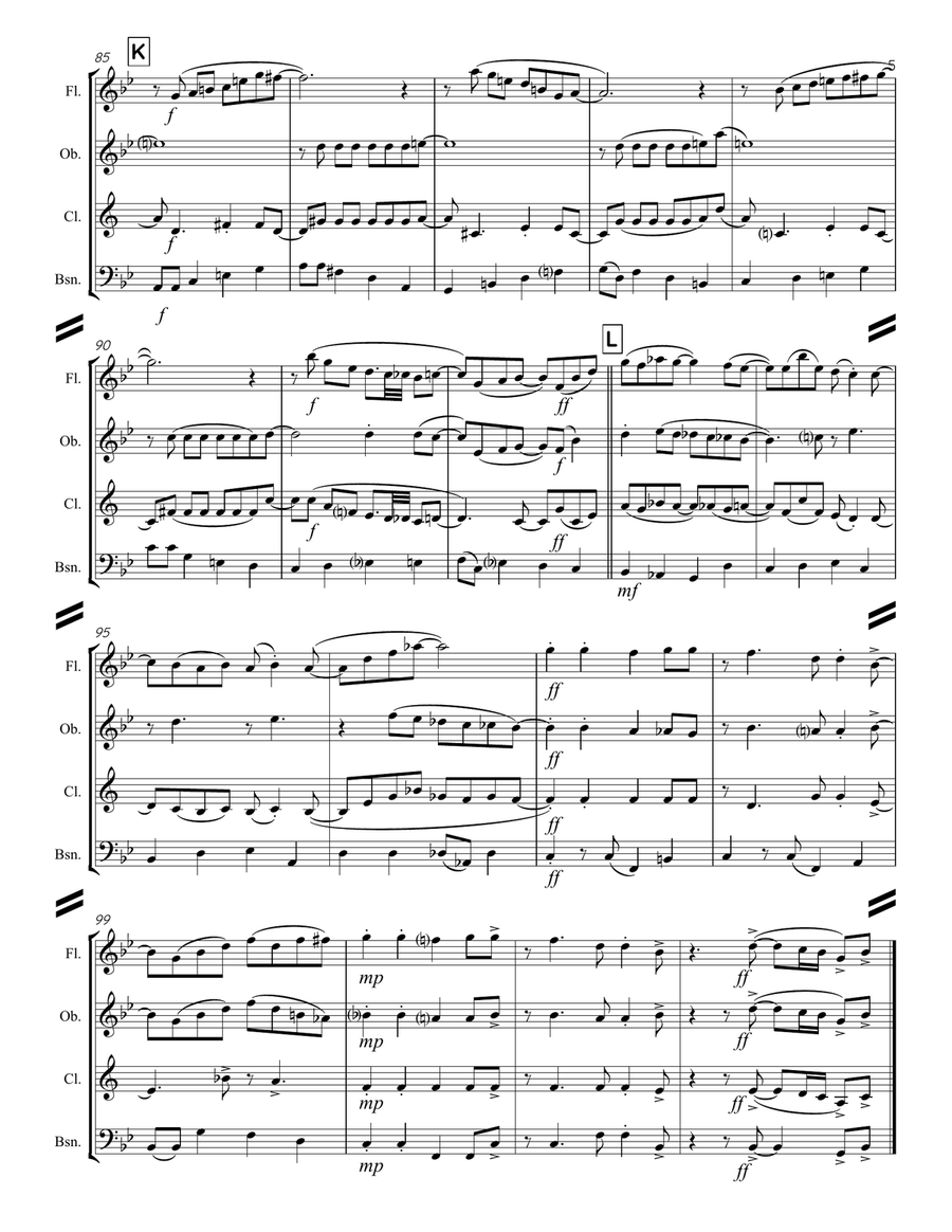 I've Got The World On A String Woodwind Quartet scores gallery preview page 6