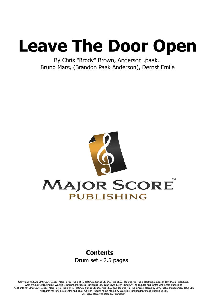 Leave The Door Open Drum Set scores gallery preview page 1