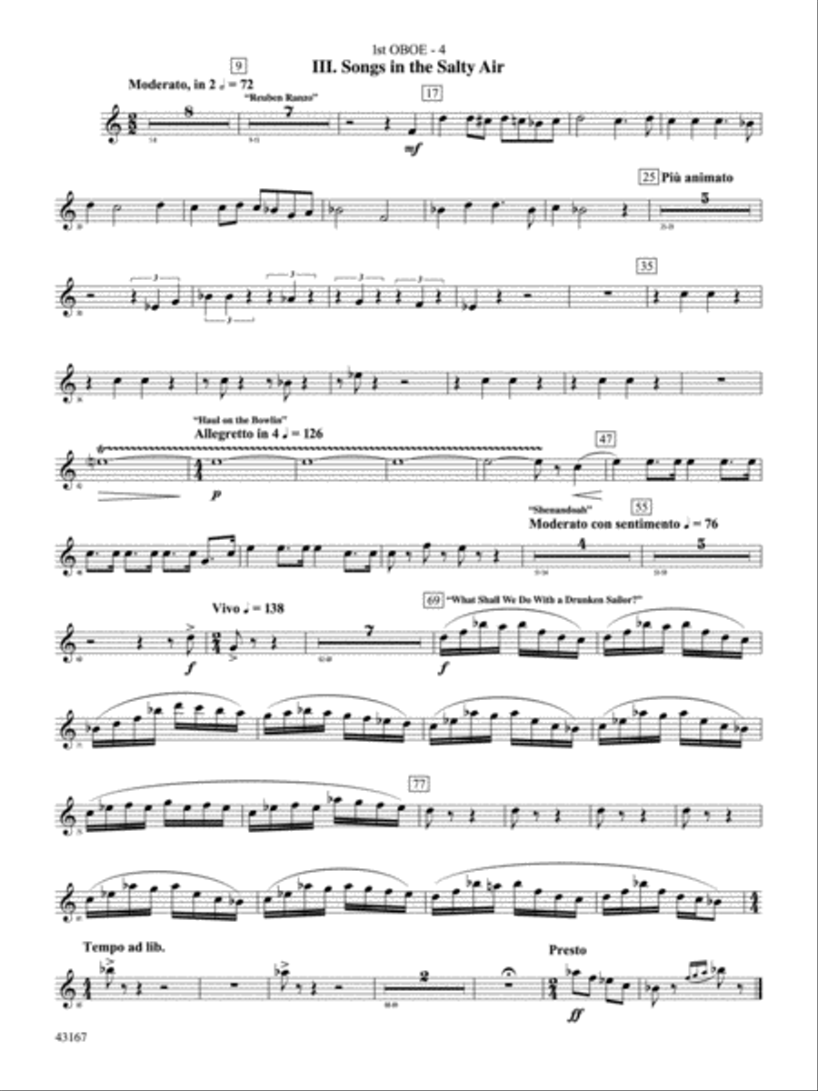 Down to the Sea in Ships (from the NBC TV Film Project 20): Oboe Concert Band scores gallery preview page 4