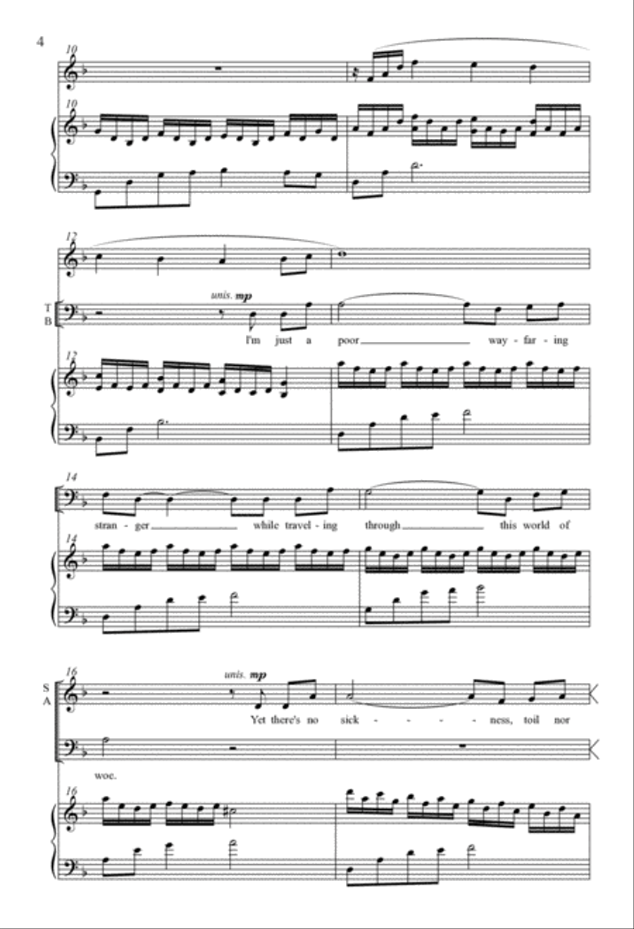 Poor Wayfaring Stranger Poor Wayfaring Stranger 4-Part scores gallery preview page 2