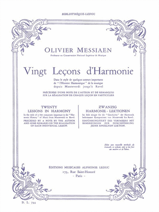Vingt Lecons d'Harmonie