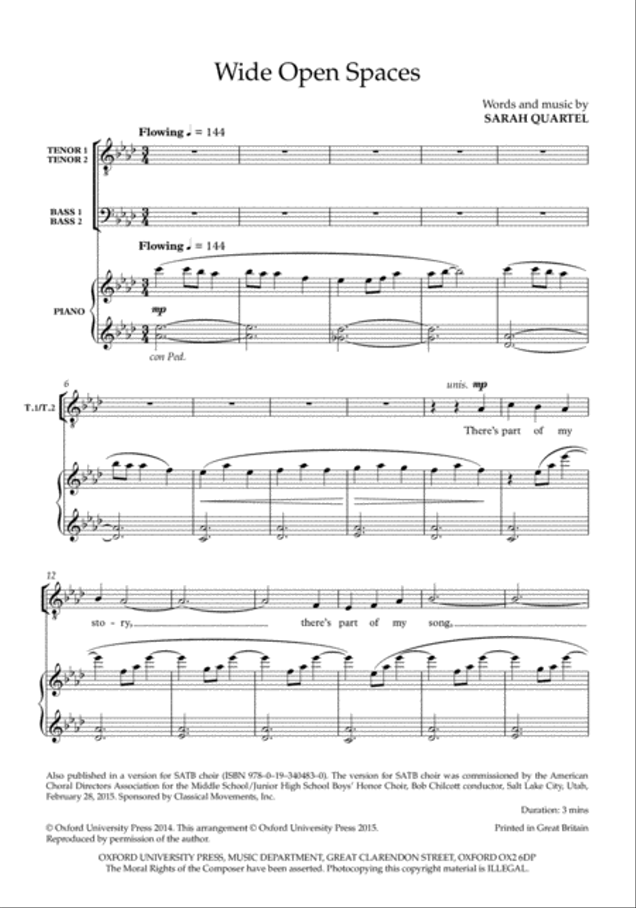 Wide Open Spaces TTBB scores gallery preview page 2