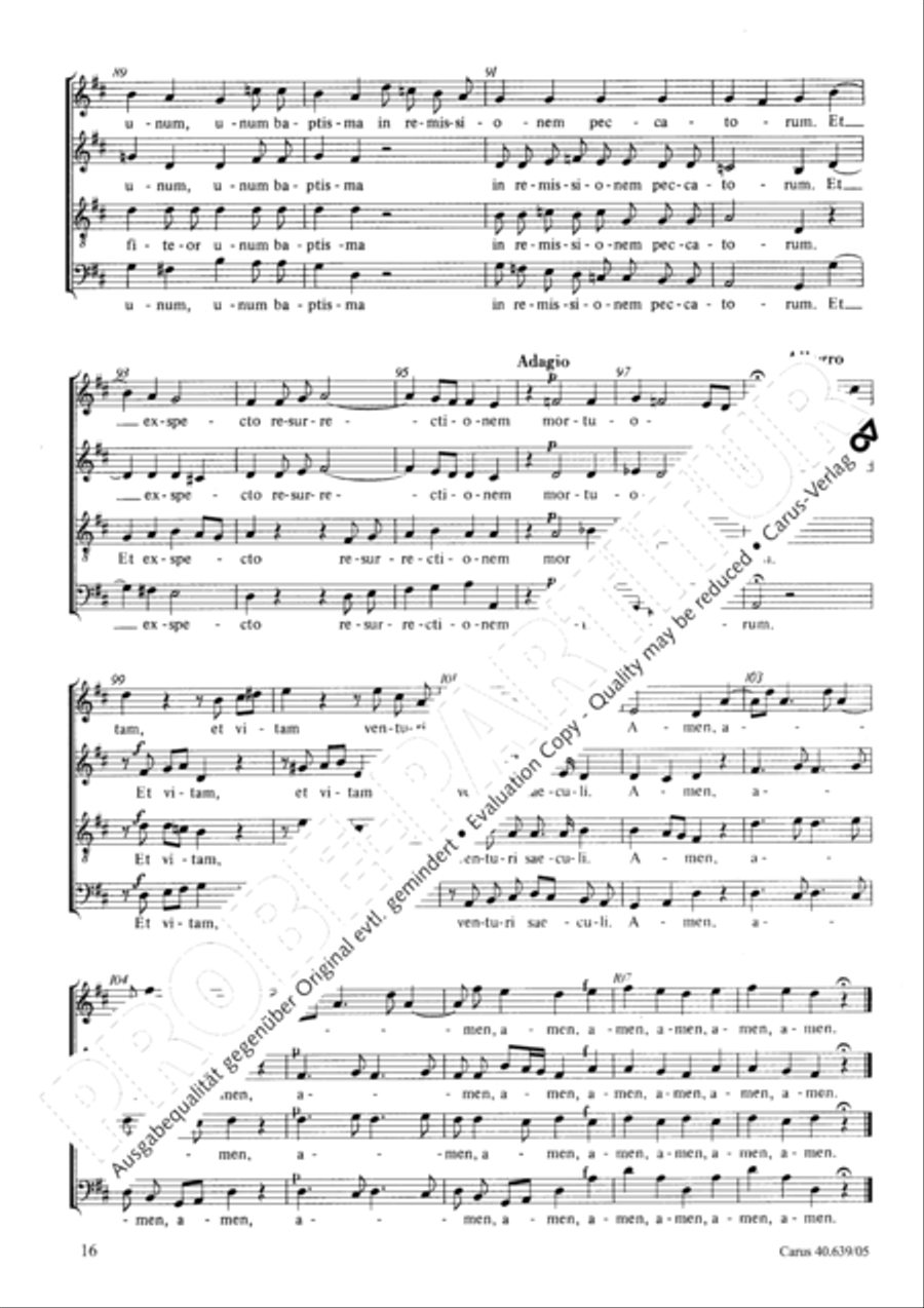 Mass in D Major (Missa in D) 4-Part scores gallery preview page 17