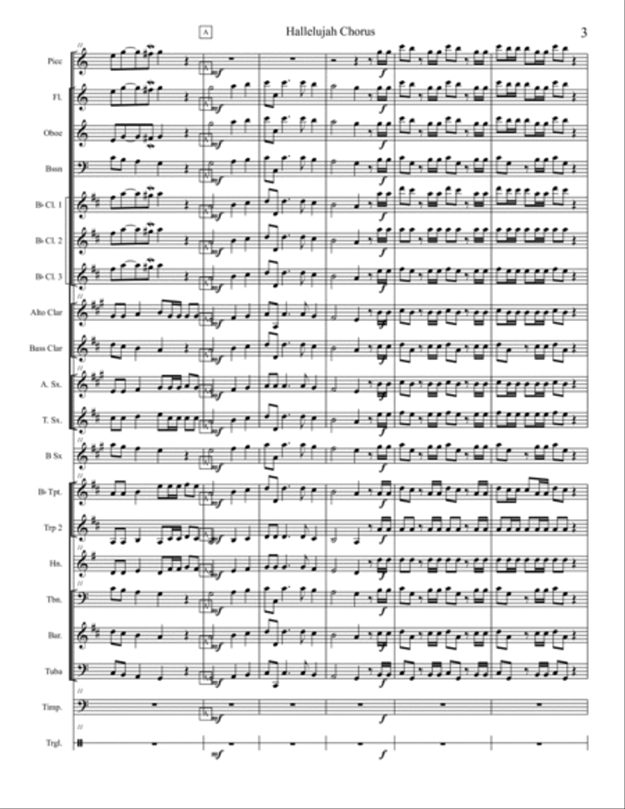 Hallelujah Chorus from the Messiah in new Concert Band arrangement Concert Band scores gallery preview page 3