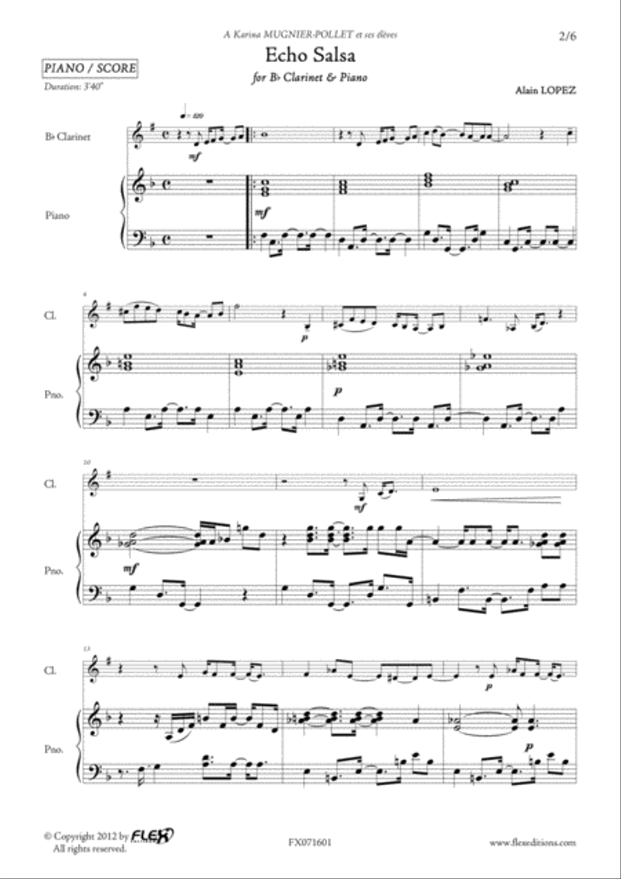 Echo Salsa Echo Salsa B-Flat Clarinet scores gallery preview page 2