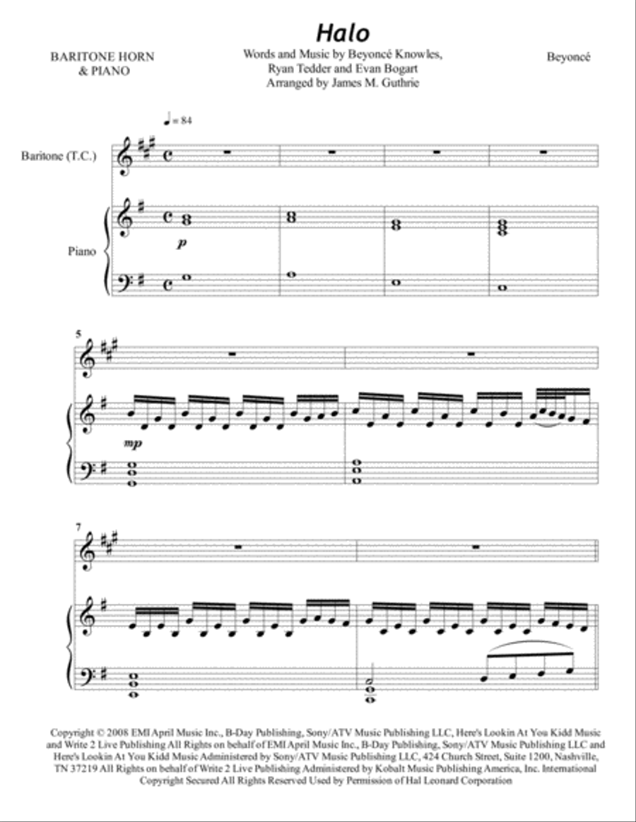 Halo Baritone Horn TC scores gallery preview page 1