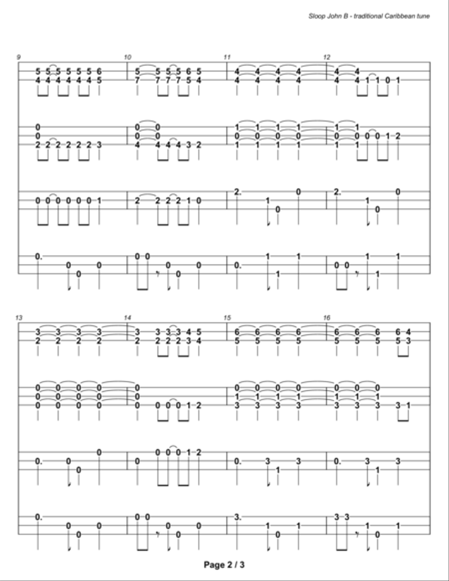 Sloop John B (ensemble) Small Ensemble scores gallery preview page 4