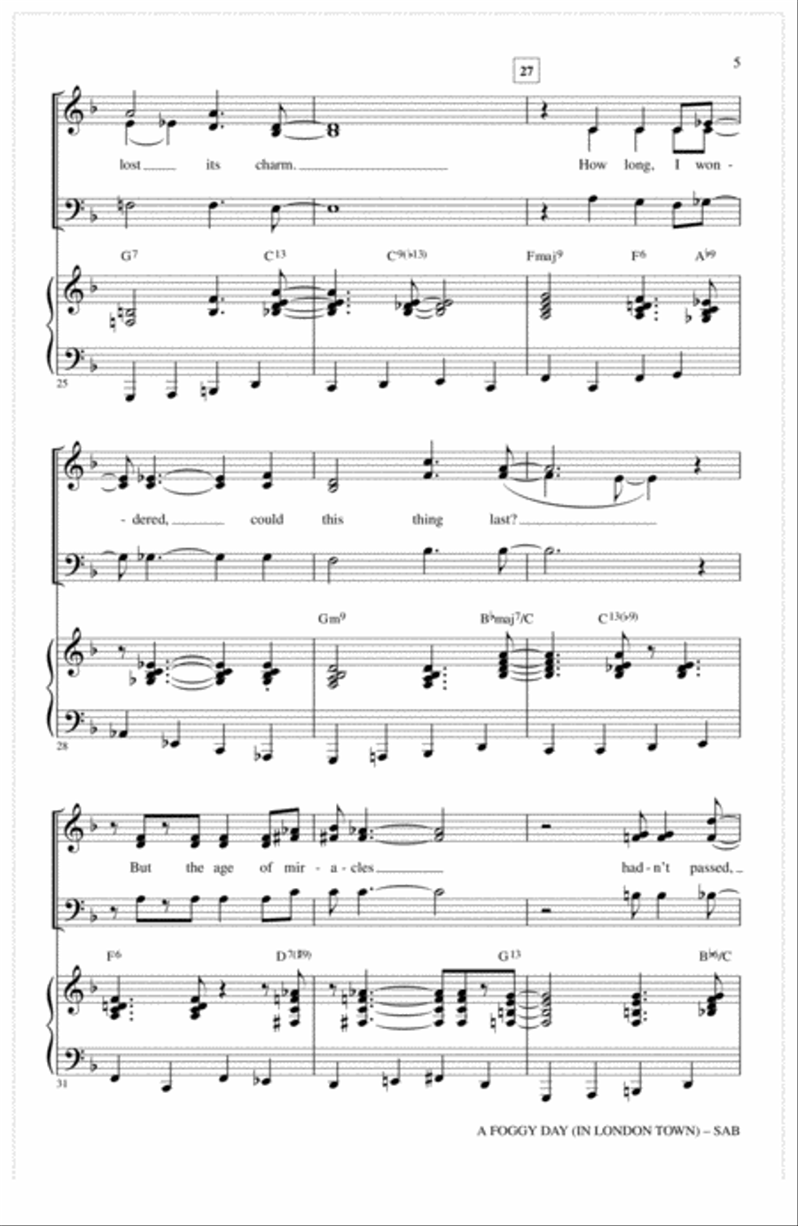 A Foggy Day (In London Town) 3-Part scores gallery preview page 4