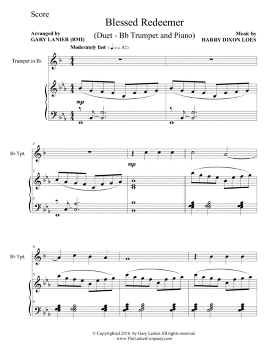 BLESSED REDEEMER(Duet – Bb Trumpet & Piano with Score/Part) image number null