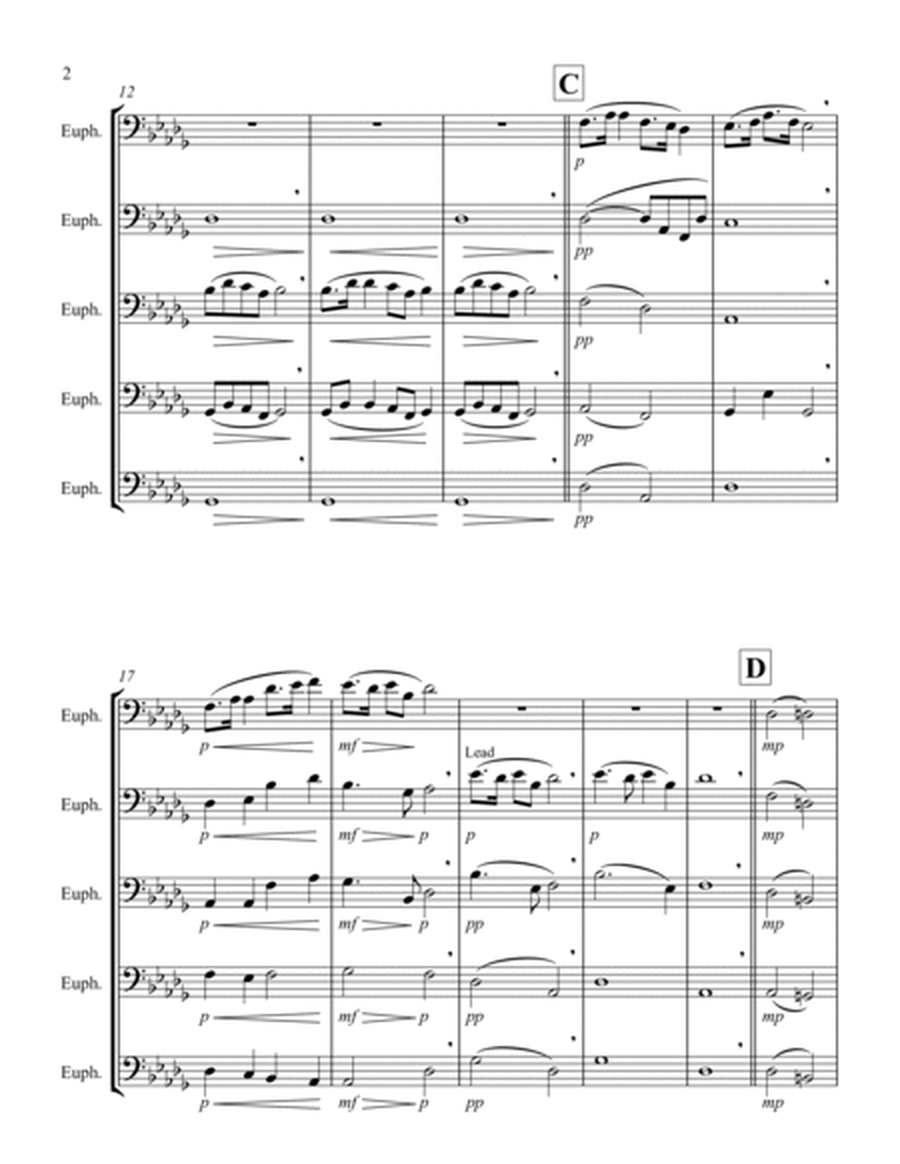 Largo (from "Symphony No. 9") ("From the New World") (Db) (Euphonium Quintet - Bass Clef) image number null