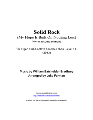 Book cover for Solid Rock (My Hope Is Built on Nothing Less) Handbell/Organ Hymn Accompaniment